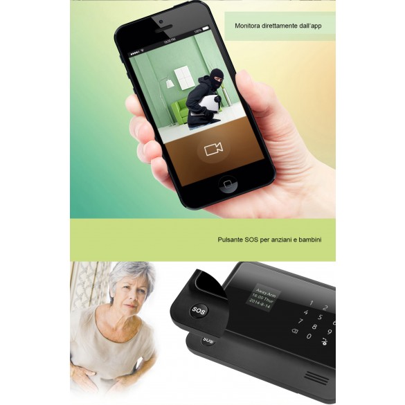 kit allarme 4g wifi applicazione android iphone sensore allarme